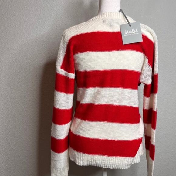 Nautical Stars & Stripes Slouchy Pullover Sweater NEW Sz Small - Picture 3 of 9
